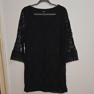 Style & Co. Black Lace Long Sleeve Dress Size Large